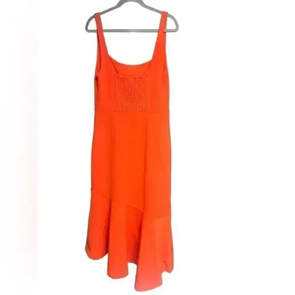 the ariana square neck asymmetrical ruffle hem dress Asymmetrical Ruffle Mini Dress